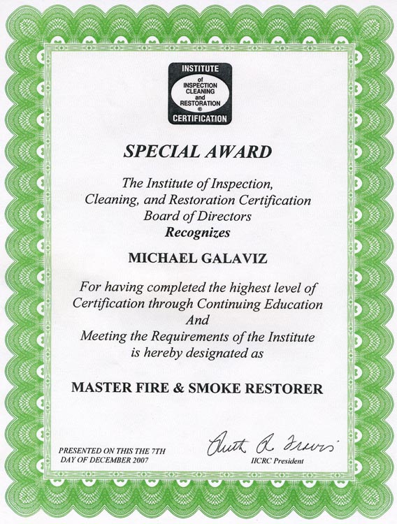 IICRC Special Award